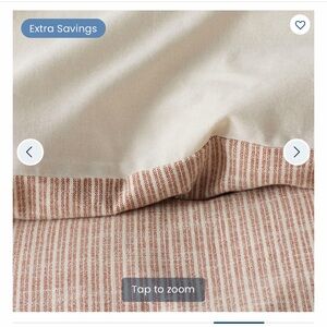 NWT the Company store Textured Stripe Duvet Cover - Clay, King/CalKing cotton